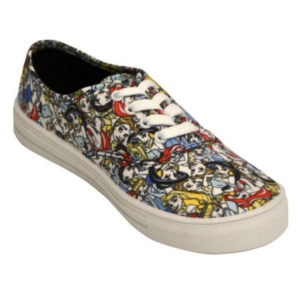 Disney Women Size 11 Sneakers Skate Princess Graphic Canvas Lace Up Tennis Shoe